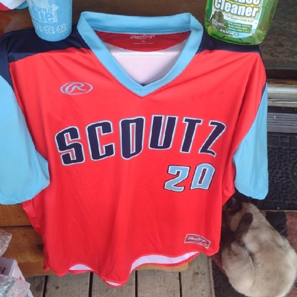 Rawlings XL Red and Blue Scoutz Jersey NWOT - Picture 1 of 3